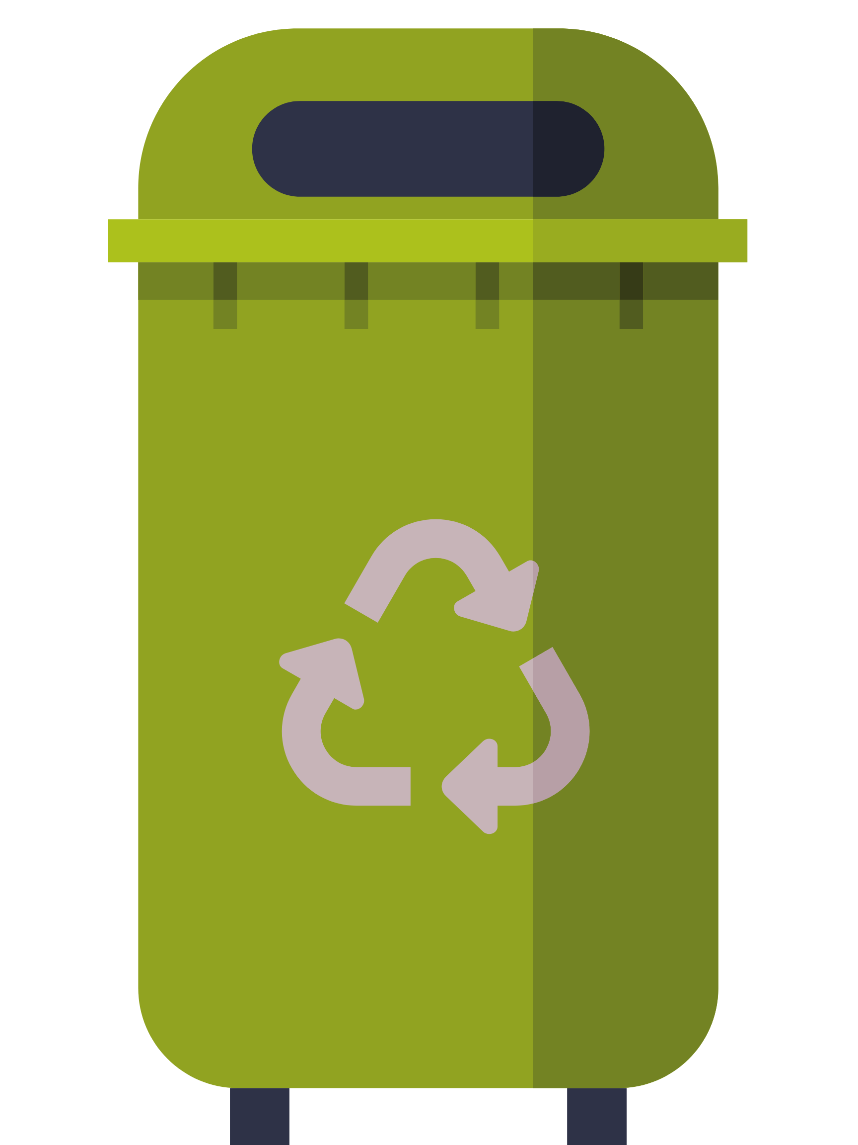 green recycle bin