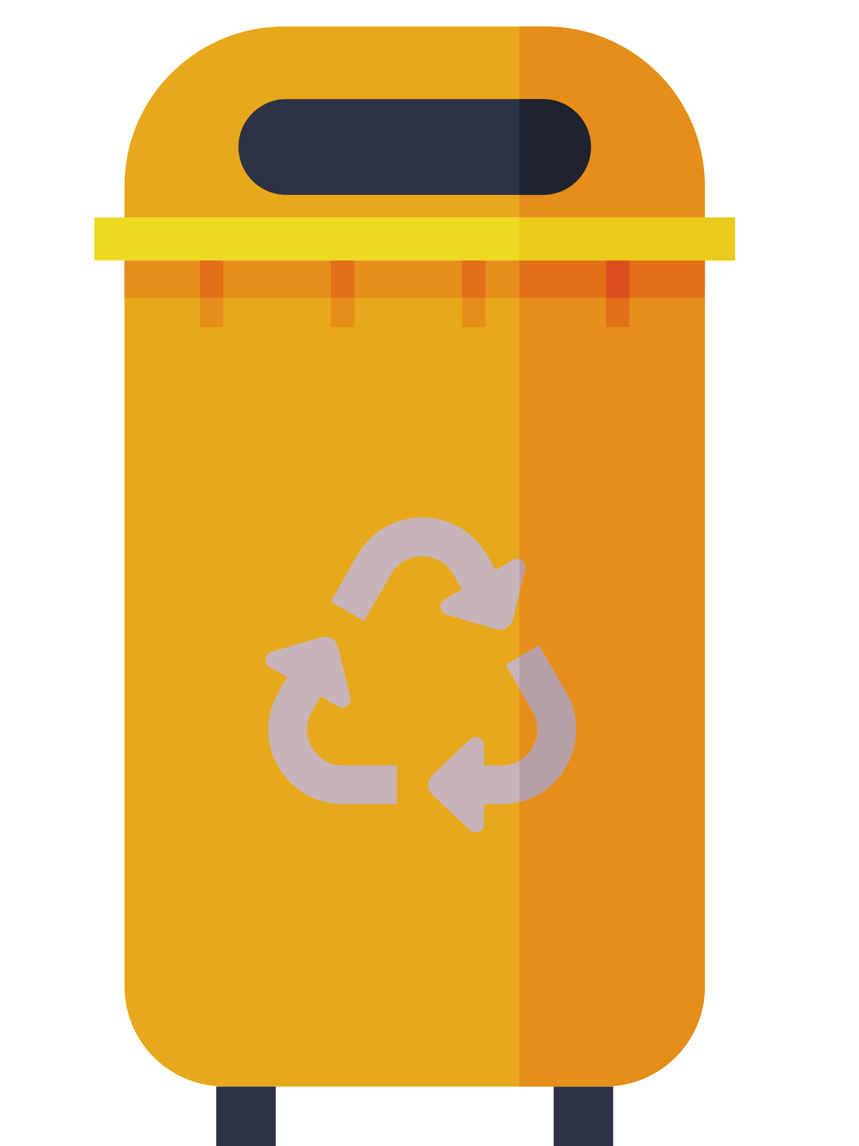 orange waste recycle bin